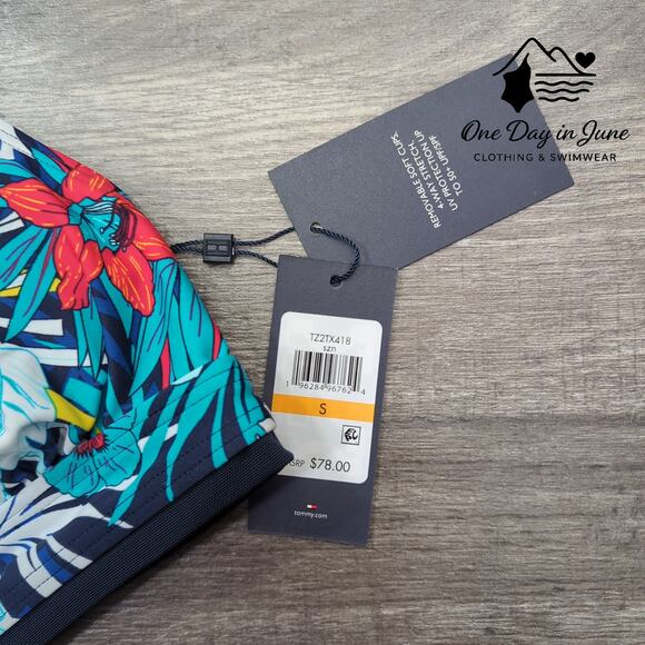 Tommy Hilfiger Floral V Neck Bikini Top Size S - Picture 4 of 6